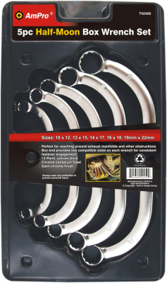 T42450 Набор ключей накидных" Полумесяц" 5 предметов (10-22мм)