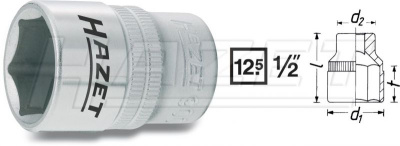 HAZET Головка 6-гранная 1/2"  36мм 900-36
