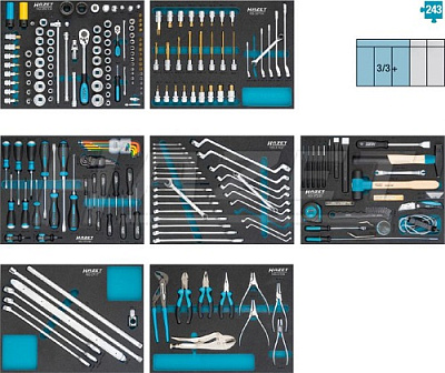 Инструментальный набор для автомастерских Hazet 0-2500-163/242
